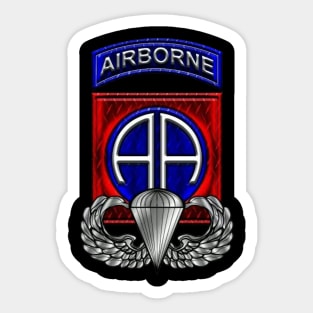 82nd Airborne Div Parachutist Wings and Patch - Veterans Day Gift Sticker